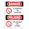 Signmission OSHA Sign, Flammable No Smoking Bilingual, 14in X 10in Rigid Plastic, 10" W, 14" L, Spanish OS-DS-P-1014-VS-1824 - alternate 1